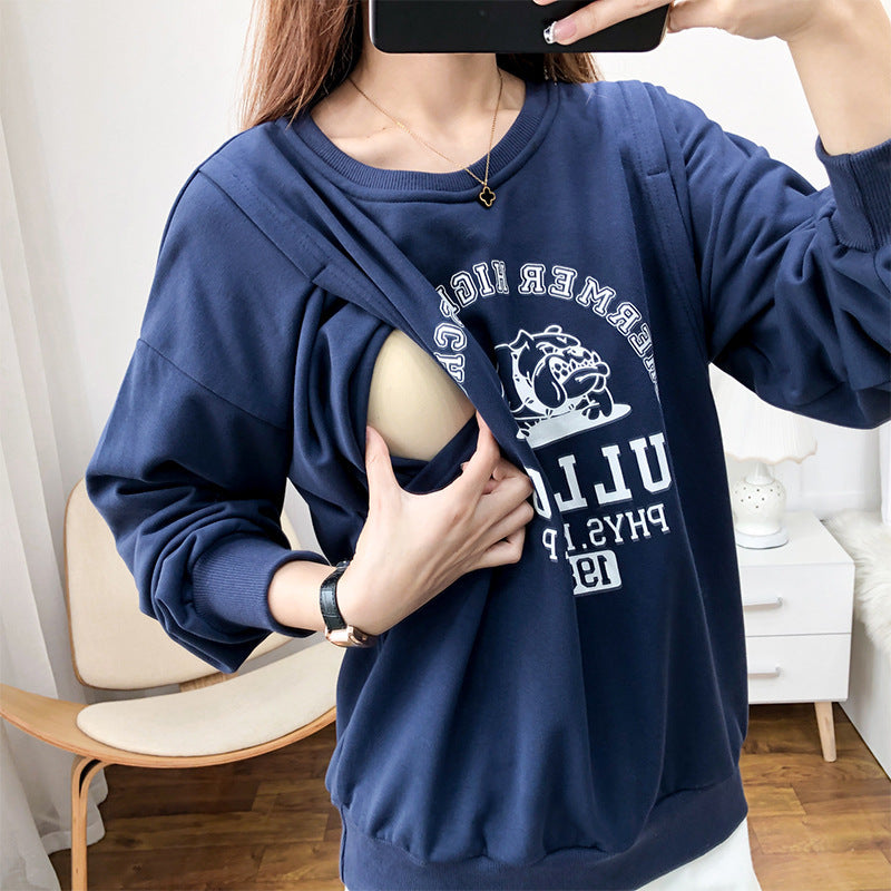 Irffinity Cozy Nursing Sweatshirt For Pregnant Women Cotton