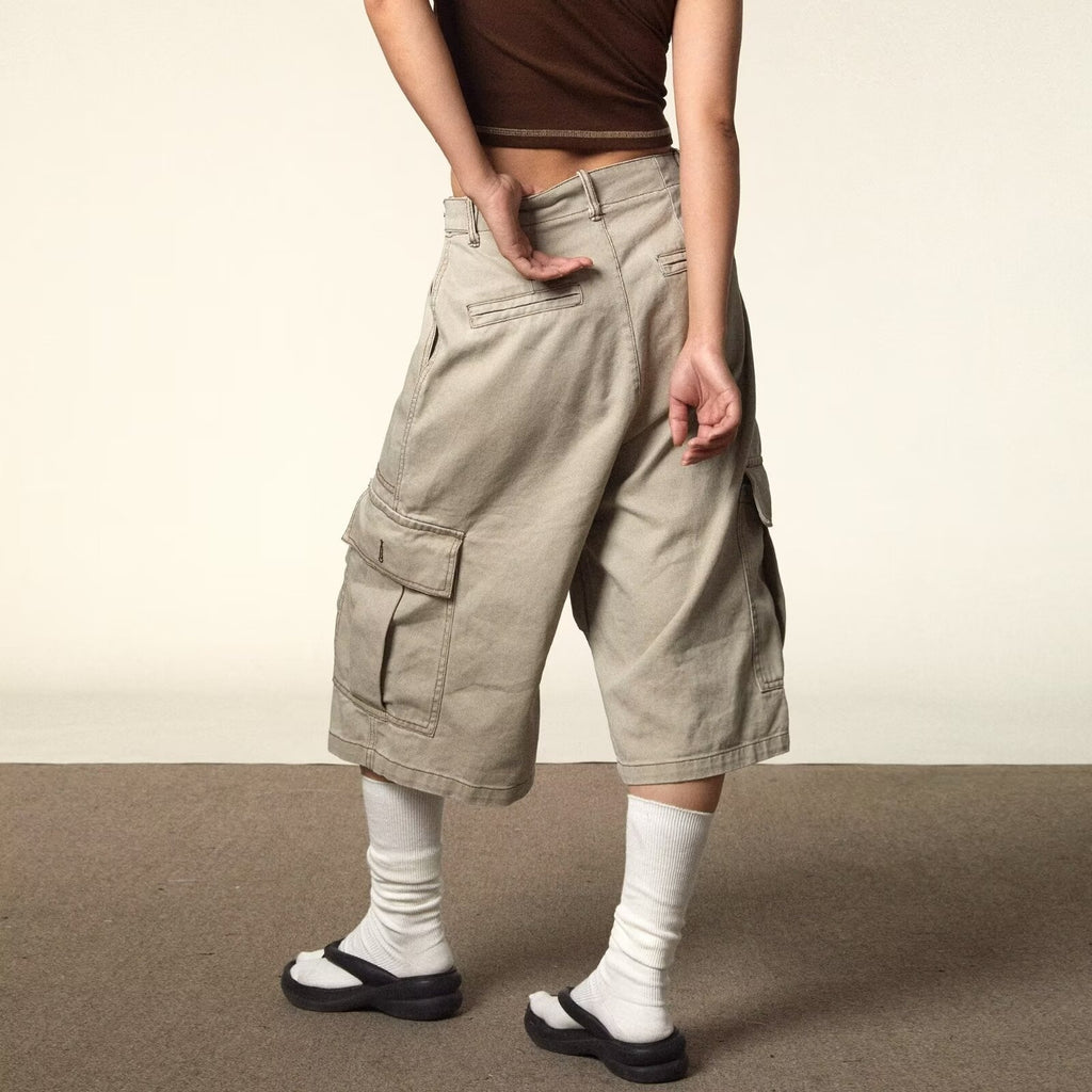 Irffinity All Matching Cargo Pants Loose Cropped Youth