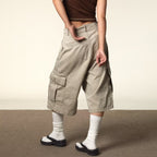 Irffinity All Matching Cargo Pants Loose Cropped Youth