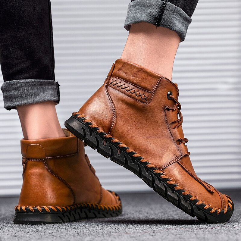 Irffinity Mens Leather Shoes Waterproof Non Slip Comfort