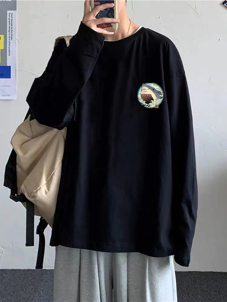 Irffinity Loose Fit Autumn Shirt For Men Plus Size Students