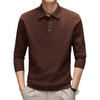 Irffinity Knitwear Polo Collar Solid Color Mens Sweater
