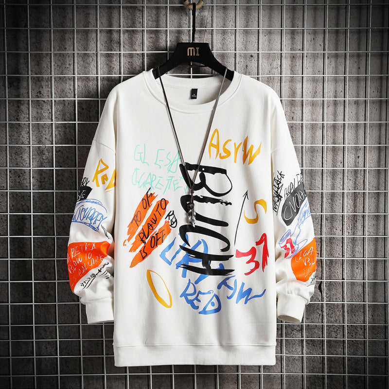 Irffinity Harajuku Mens Oversized Crewneck Sweatshirt