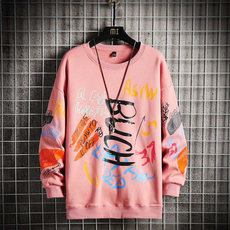 Irffinity Harajuku Mens Oversized Crewneck Sweatshirt