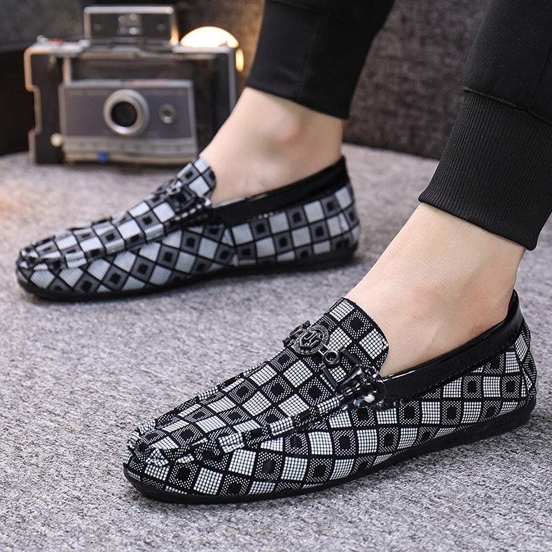 Irffinity Men Casual Slip On Driving Shoes Lattice Upper