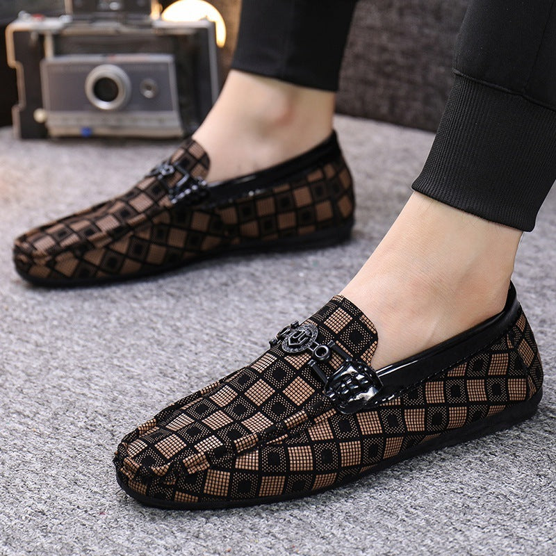 Irffinity Men Casual Slip On Driving Shoes Lattice Upper