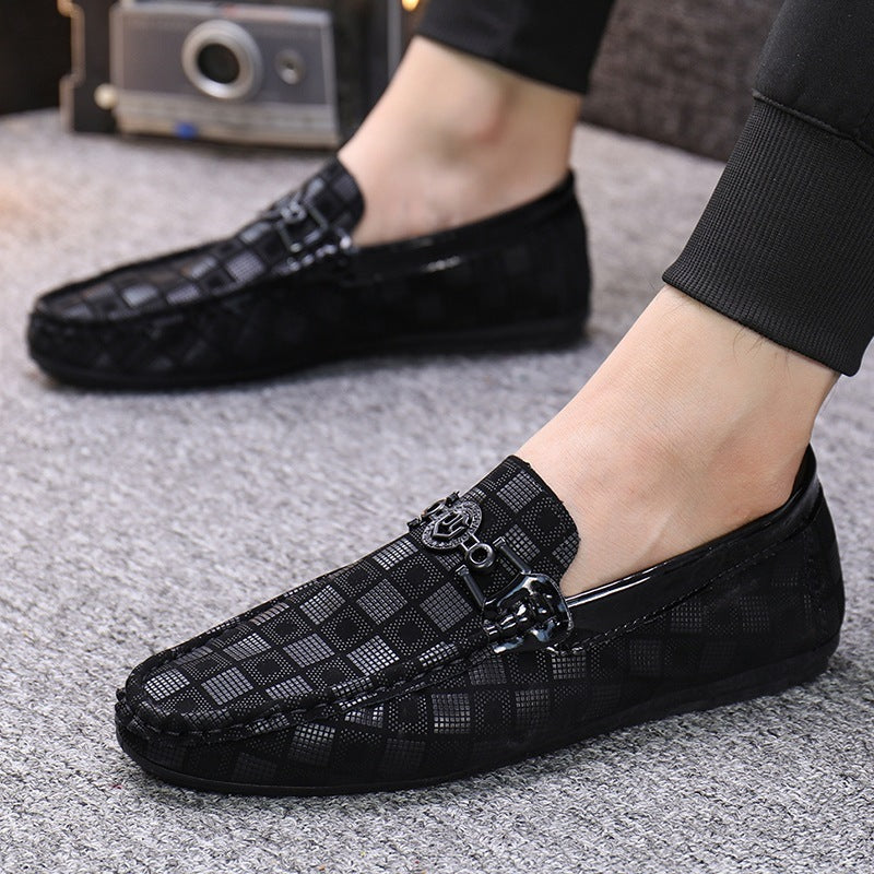 Irffinity Men Casual Slip On Driving Shoes Lattice Upper