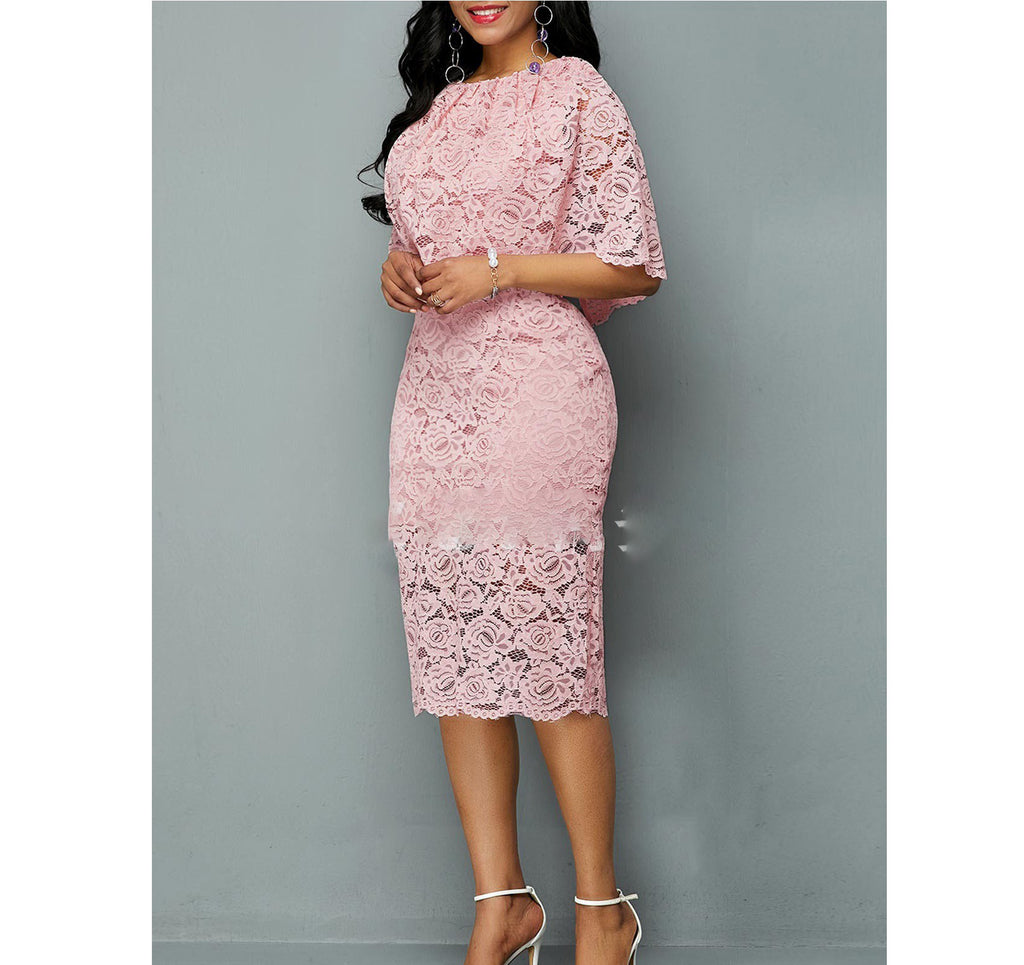Irffinity African Lace Dress For Plus Size Women Sexy Maxi