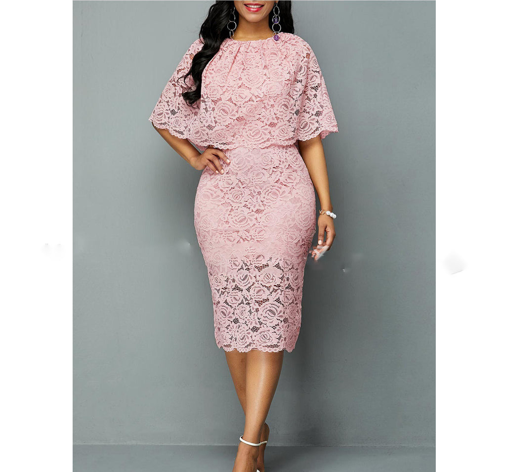 Irffinity African Lace Dress For Plus Size Women Sexy Maxi