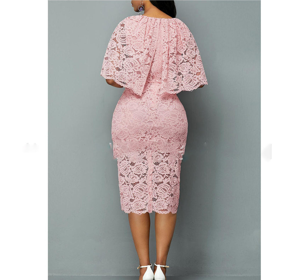 Irffinity African Lace Dress For Plus Size Women Sexy Maxi