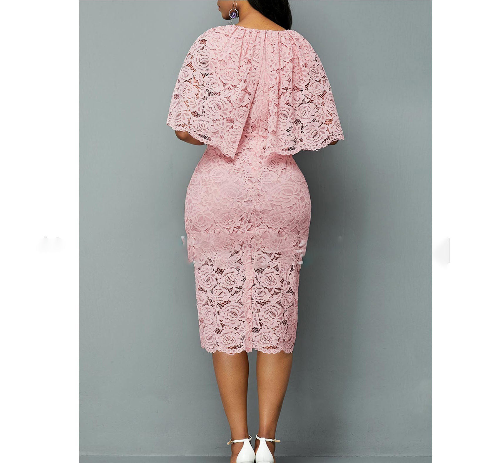 Irffinity African Lace Dress For Plus Size Women Sexy Maxi