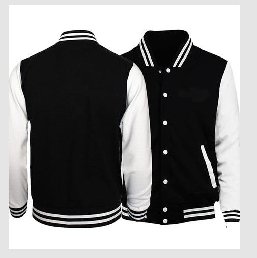 Irffinity Men Cotton Baseball Jacket Round Collar Comfort