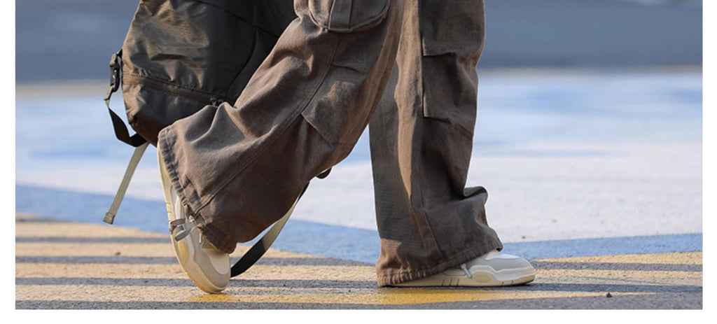 Irffinity Camouflage Workwear Pants for Men Wide Leg