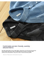 Irffinity Loose Fit Denim Jacquard Shirt Long Sleeve Men
