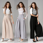 Irffinity Cropped Suspenders Wide Leg Pants Bubble Women