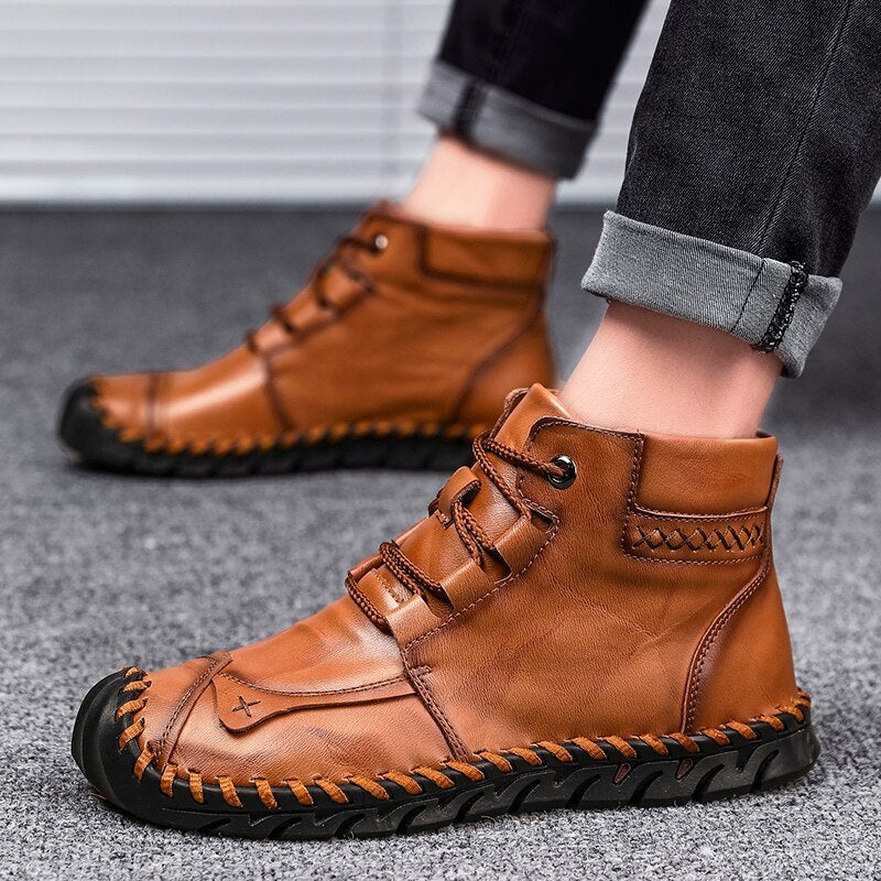 Irffinity Mens Leather Shoes Waterproof Non Slip Comfort