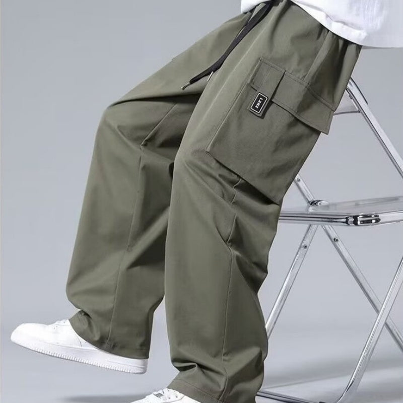 Irffinity Boys Cargo Pants With Large Pockets Drawstring