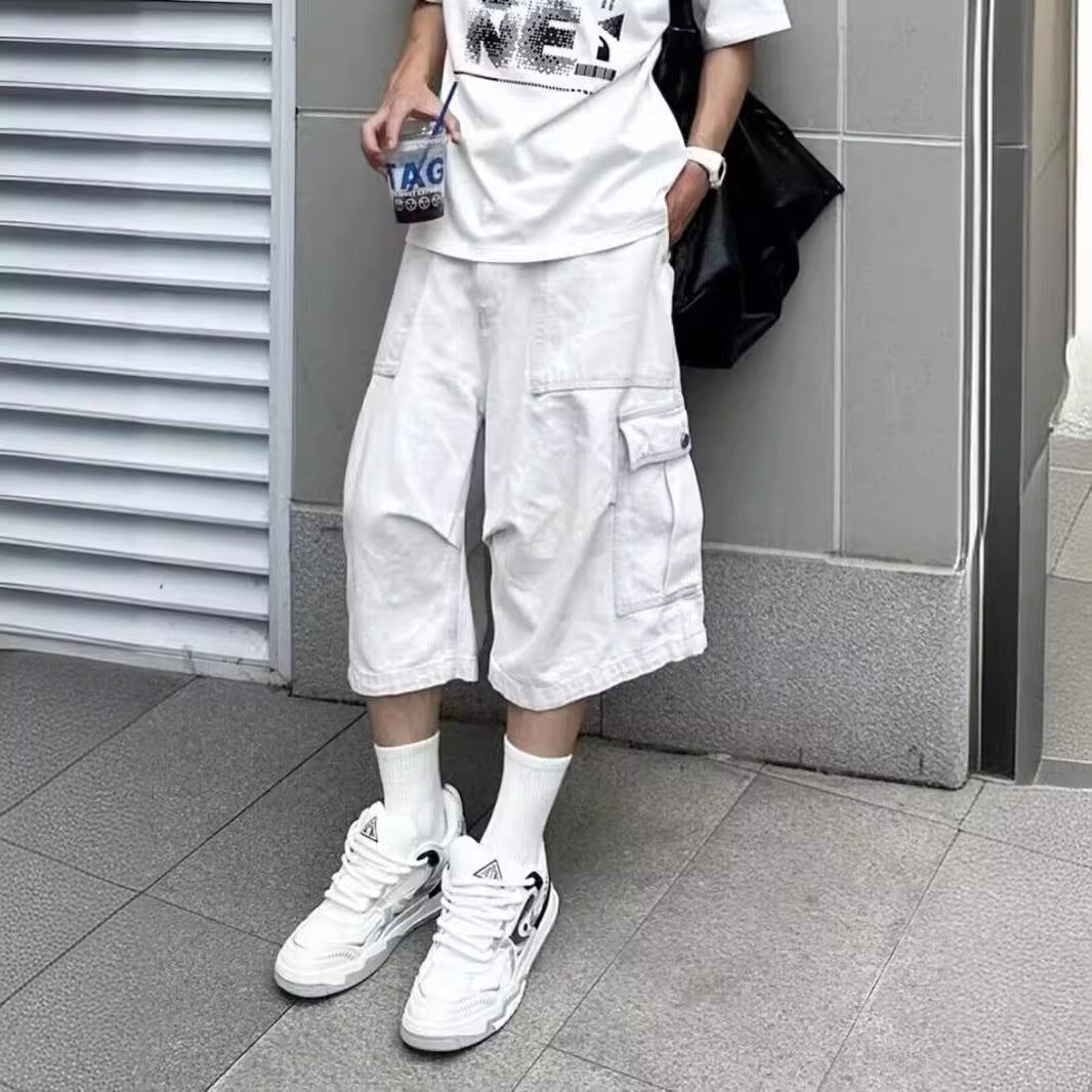 Irffinity All Matching Cargo Pants Loose Cropped Youth