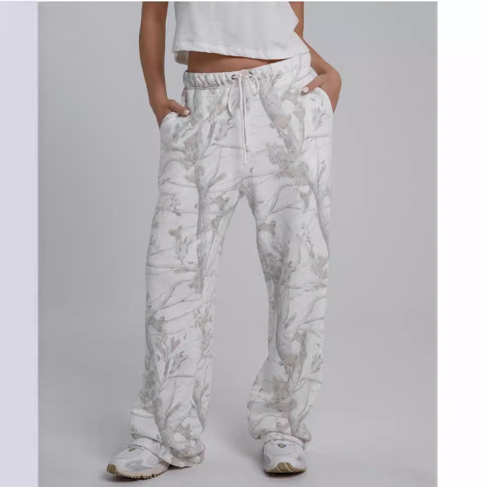 Irffinity Women Camouflage Hoodie Two Piece Set Maple Print