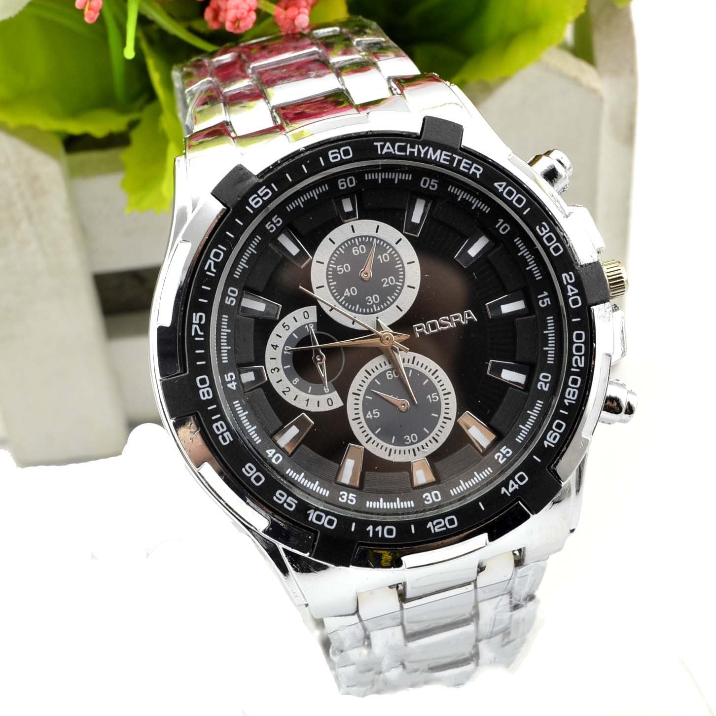 Irffinity Mens Stainless Steel Quartz Watch Luminous