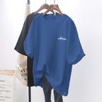 Irffinity White Loose Short Sleeve T Shirt For Women Chic