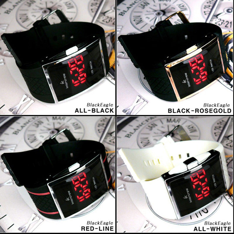 Irffinity Mens Silicone Square Sports Watch Luminous 30m