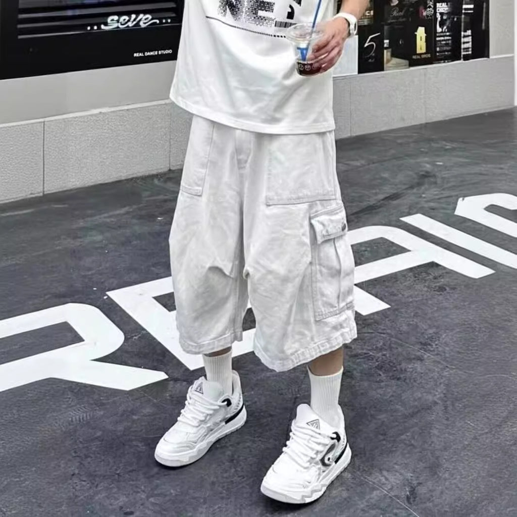 Irffinity All Matching Cargo Pants Loose Cropped Youth