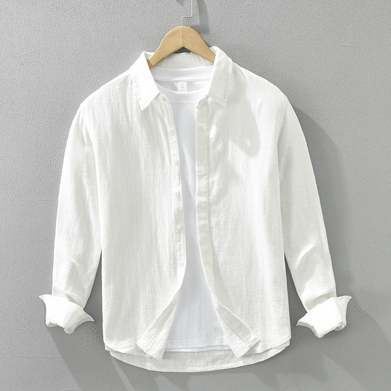 Irffinity Linen Long Sleeve Shirt For Youth Loose Fit