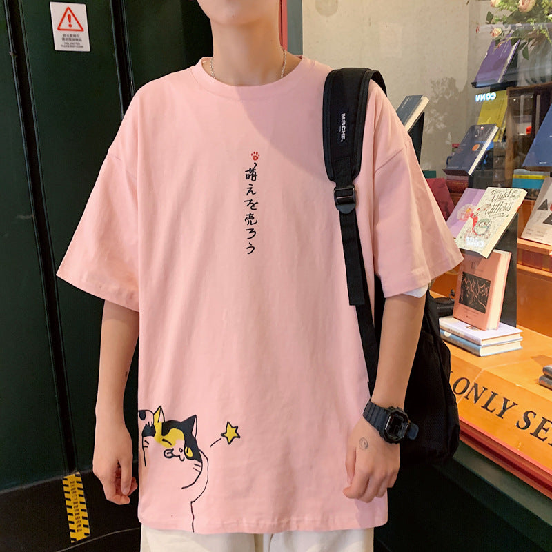 Irffinity Men Cotton Cartoon Print ShortSleeve T Shirt Cool