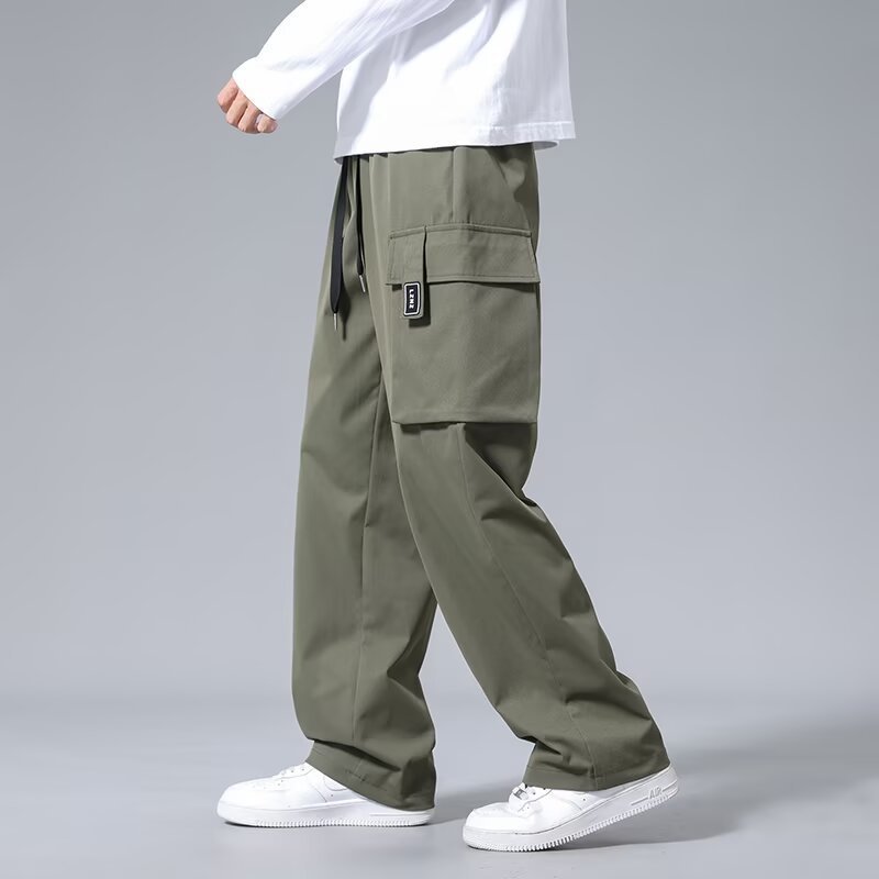 Irffinity Boys Cargo Pants With Large Pockets Drawstring