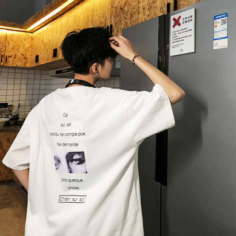 Irffinity Loose Half Sleeve Tee for Men Breathable Comfort