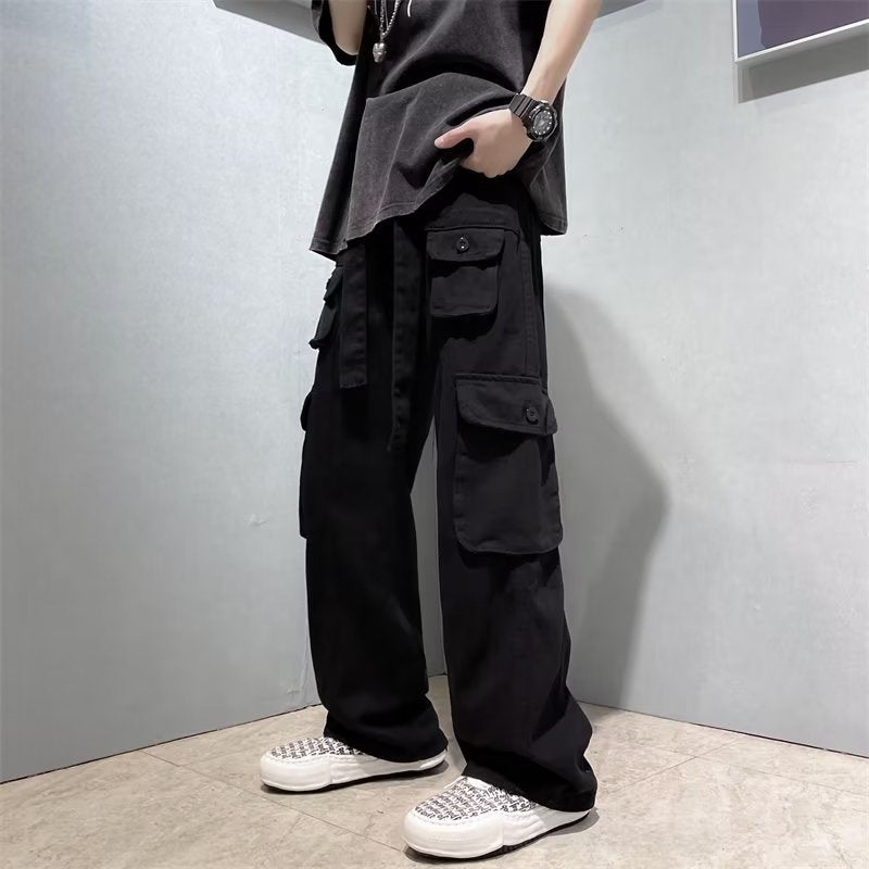 Irffinity High Street Tide Hip Hop Straight Leg Mens Pants