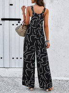 Irffinity Square Neck Jumpsuit With Pockets For Women Chic