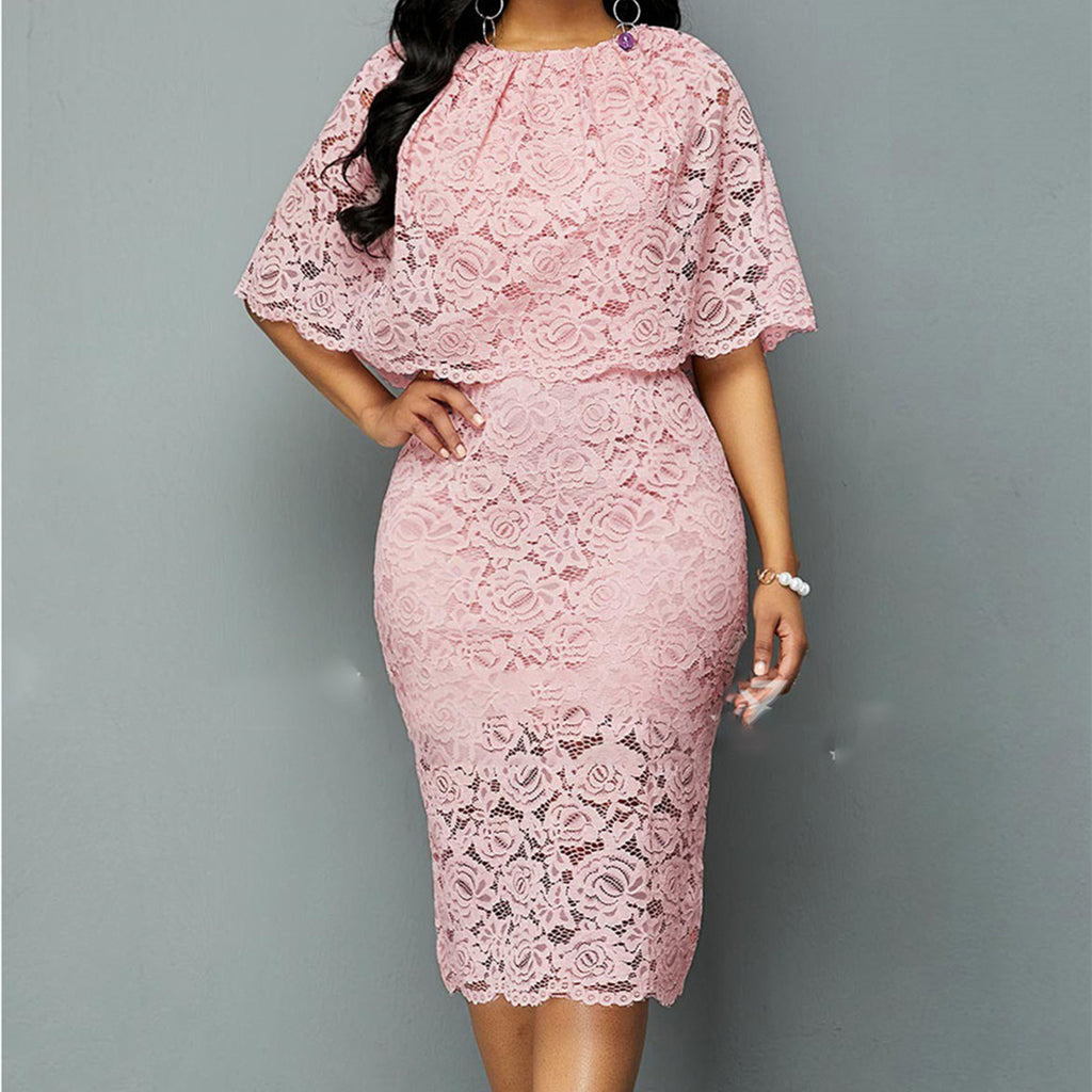 Irffinity African Lace Dress For Plus Size Women Sexy Maxi