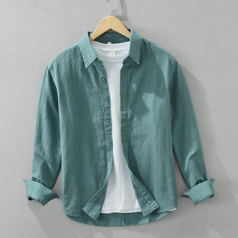 Irffinity Linen Long Sleeve Shirt For Youth Loose Fit