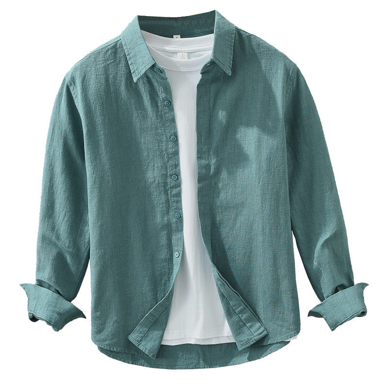 Irffinity Linen Long Sleeve Shirt For Youth Loose Fit