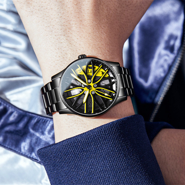 Irffinity Men Hollowedout Luminous Waterproof Quartz Watch