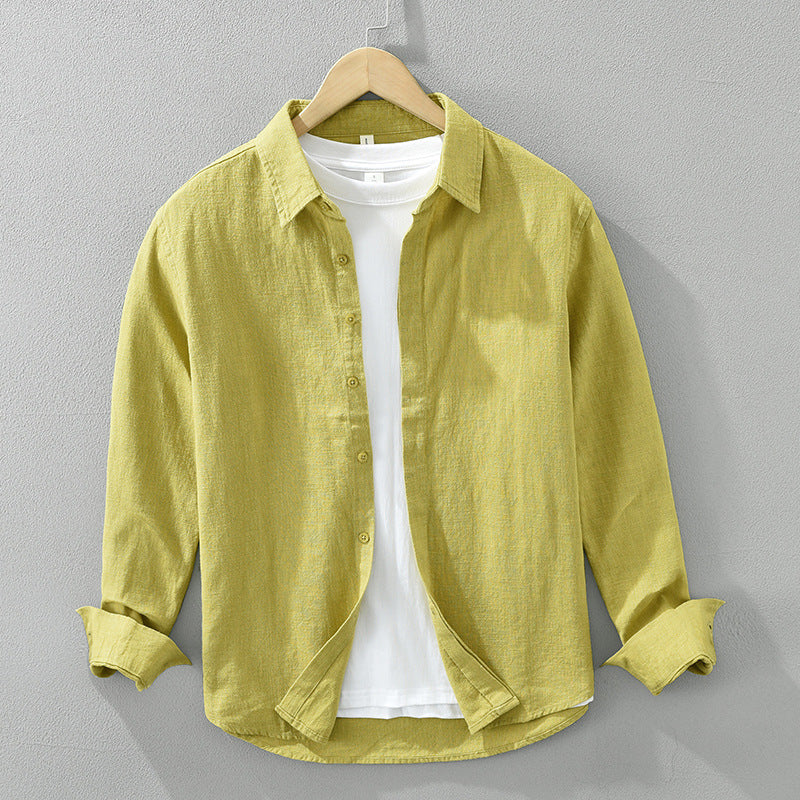Irffinity Linen Long Sleeve Shirt For Youth Loose Fit