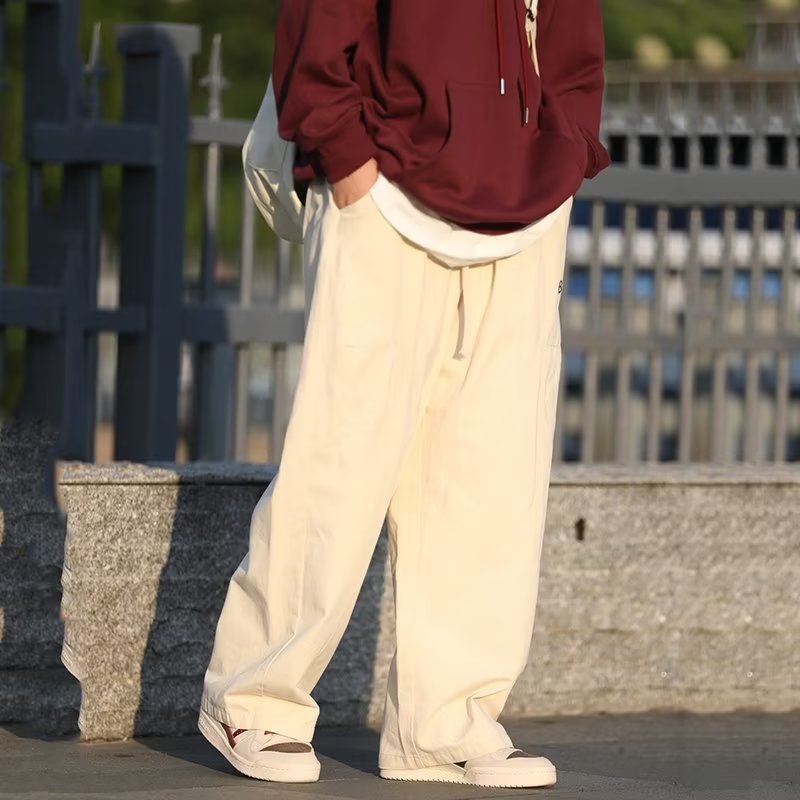 Irffinity Youth Mens Solid Color Sports Pants Loose Fit