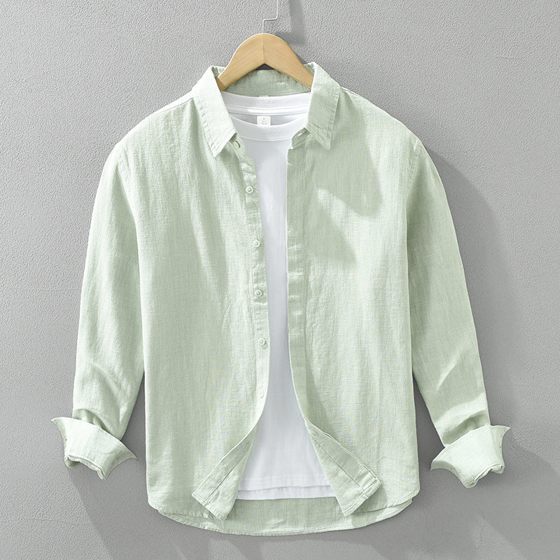 Irffinity Linen Long Sleeve Shirt For Youth Loose Fit