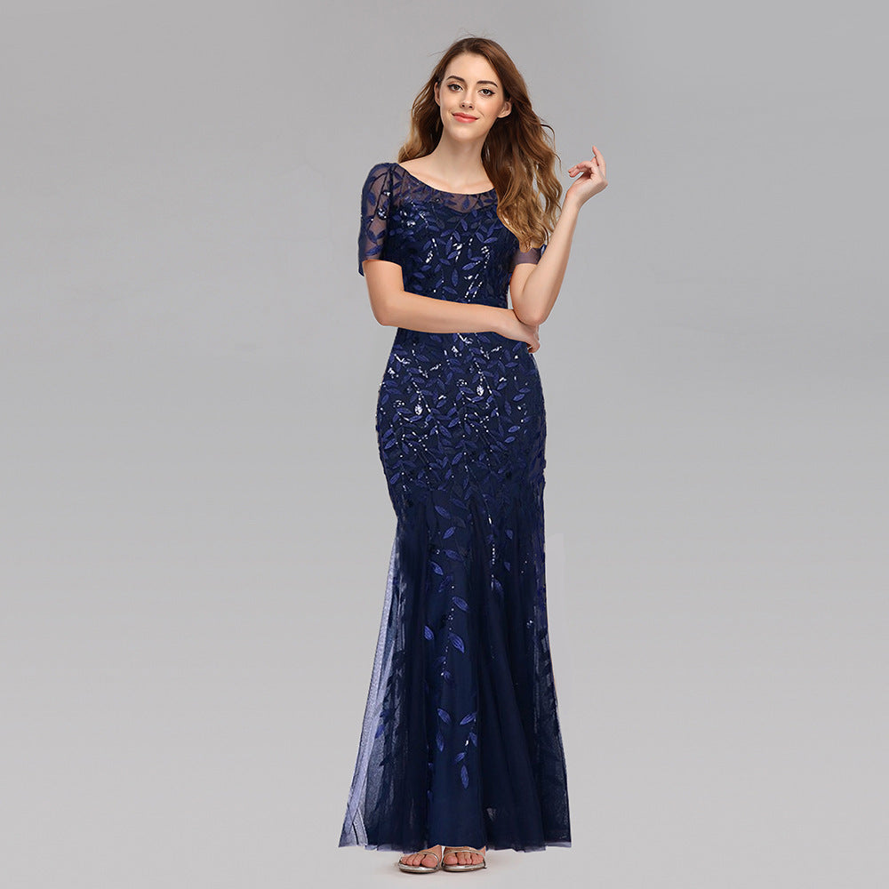 Irffinity Evening Dress For Women Lace Embroidery Chic