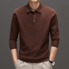 Irffinity Knitwear Polo Collar Solid Color Mens Sweater