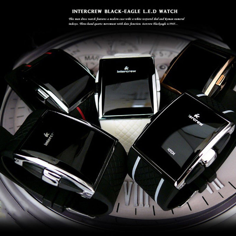 Irffinity Mens Silicone Square Sports Watch Luminous 30m