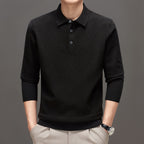Irffinity Knitwear Polo Collar Solid Color Mens Sweater
