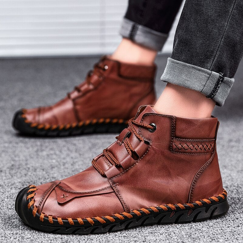 Irffinity Mens Leather Shoes Waterproof Non Slip Comfort