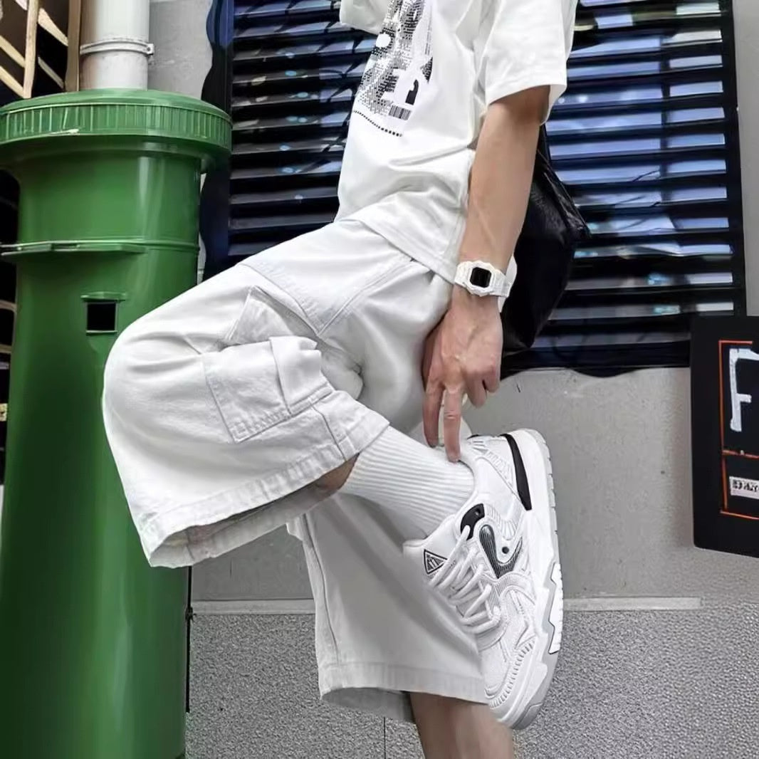 Irffinity All Matching Cargo Pants Loose Cropped Youth