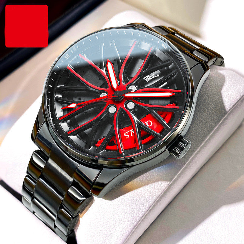 Irffinity Men Hollowedout Luminous Waterproof Quartz Watch