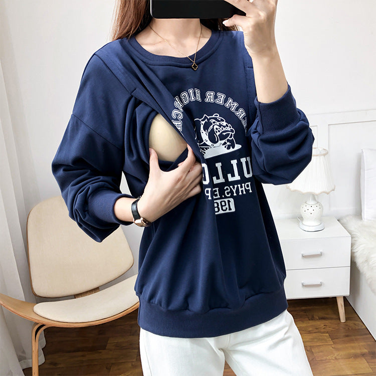 Irffinity Cozy Nursing Sweatshirt For Pregnant Women Cotton
