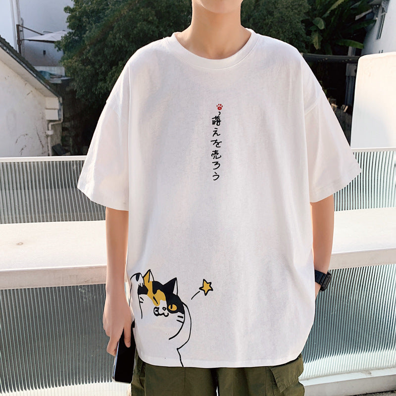 Irffinity Men Cotton Cartoon Print ShortSleeve T Shirt Cool