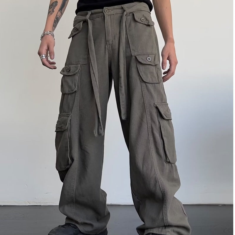 Irffinity High Street Tide Hip Hop Straight Leg Mens Pants